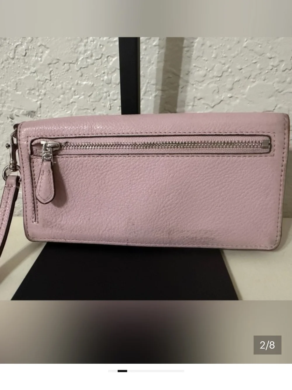 Coach Pink Leather Wristlet Wallet (FREE BEAUTY GIFT INCLUDED)